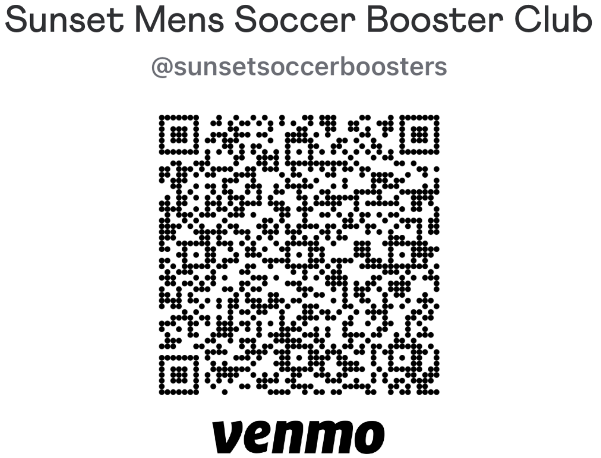 Venmo QR Code for Sunset Mens Soccer Booster Club